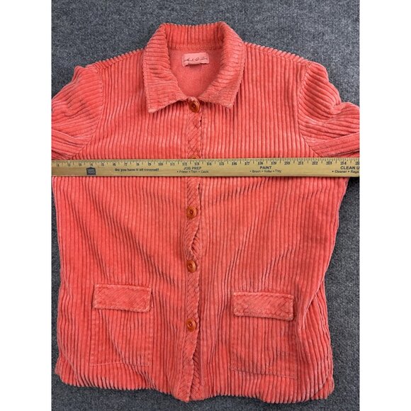 Mod-O-Doc Jacket Womens 2 Coral Pink Corduroy Button Front Pockets Casual Cozy - Picture 6 of 8